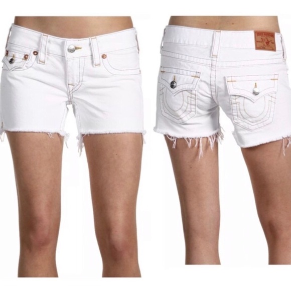 True Religion Pants - True Religion Keira Cutoff White Denim Shorts
